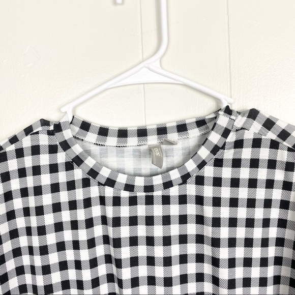ASOS | Black and White Buffalo Plaid Peplum Top - Picture 4 of 6